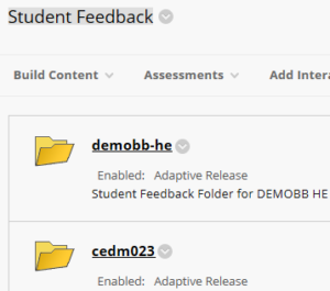 Student Feedback Folders