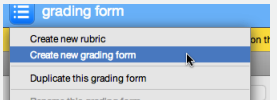 Create new grading form
