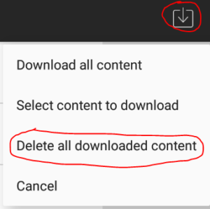 Delete Content button