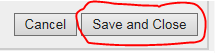 save and close button