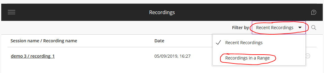 recording date range