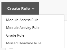 create rule menu