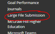 large file submission menu item